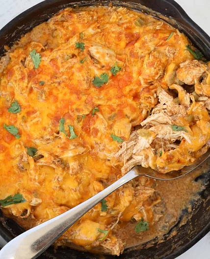 Sour Cream Chicken Enchilada Casserole (Keto, GF)
