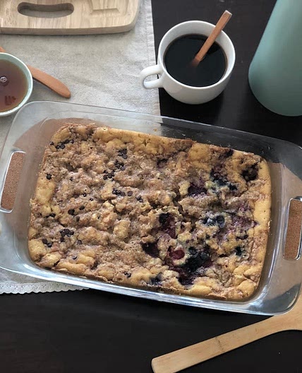 Blueberry Streusel Pancake Casserole