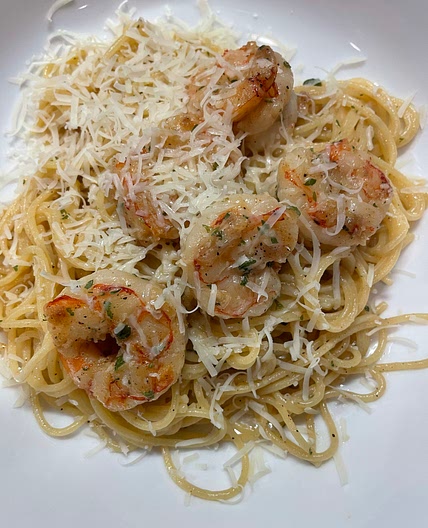 Garlic parmesan shrimp pasta 