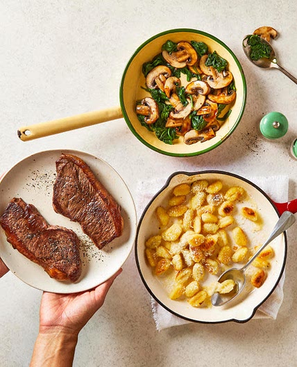 G - 10-Min Rump Steak, Cheesy Gnocchi & Mushrooms