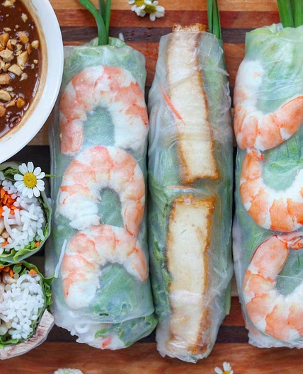 Fresh Spring Rolls: Fried Tofu & Pork-Shrimp Version