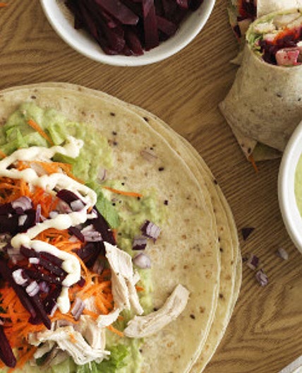 Kiwi Chicken and Avocado Mayo Wraps