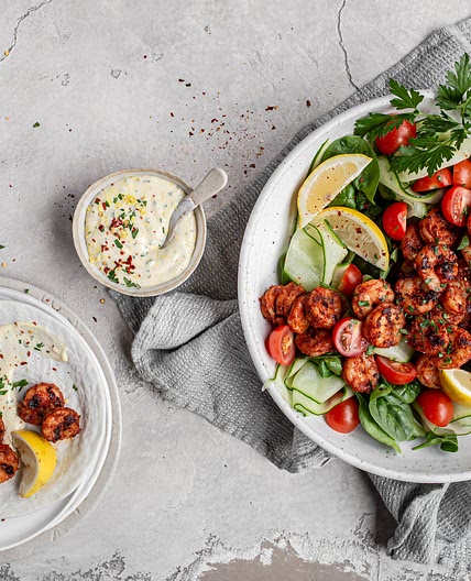 [Easy] BBQ Shrimp with Lemon Herb Aioli