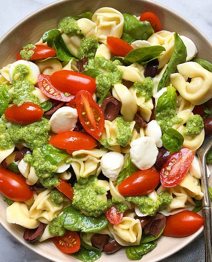 Basil Pesto Tortellini Pasta Salad