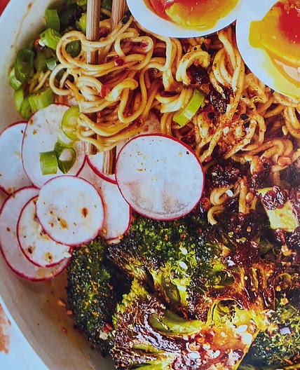 Roast broccoli & sesame ramen noodle bowls