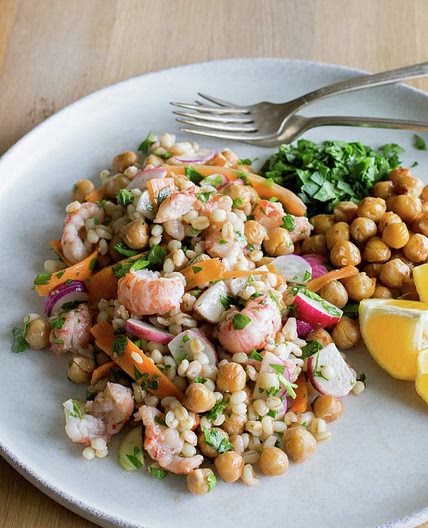 Langostino Tails Salad with Farro