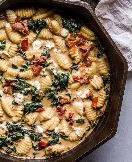 Gnocchi with Blue Cheese and Frizzled Prosciutto