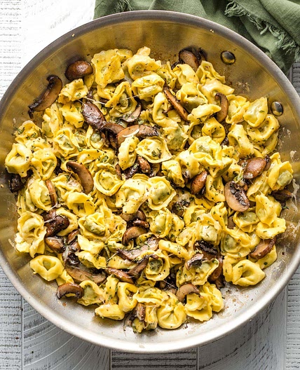 Tortellini with Mushrooms, Butter, and Parmesan
