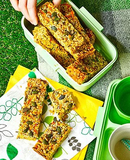Seeded cheese & chive flapjacks