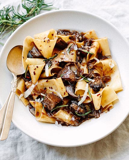 Pappardelle mit Portobello Ragu