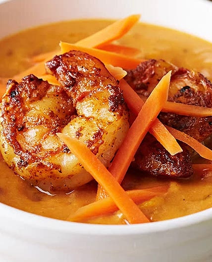 Moroccan shrimp and peanut soup