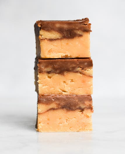 Five Minute & Five Ingredient Low-FODMAP Peanut Butter Fudge with Chocolate a.k.a. Buckeye Fudge; Gluten-free