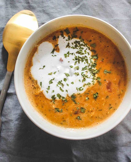Yotam Ottolenghi's Curried Lentil & Coconut Soup - Vegan - Hadrien Bennett