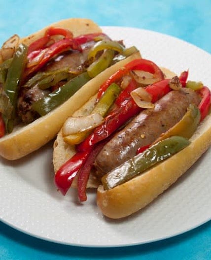 Hot sausage sandwich