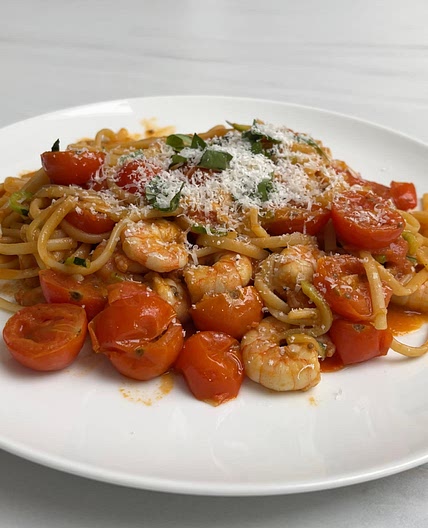 Prawn linguine 