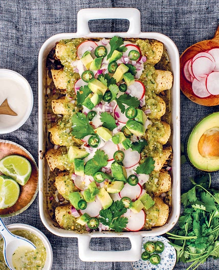 ZUCCHINI VERDE VEGAN ENCHILADAS