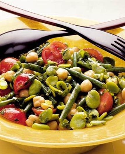 Two bean, chickpea & tomato salad