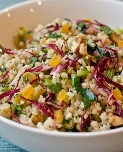 Bulgur Salad With Apricots, Radicchio, Herbs, and Walnuts Recipe