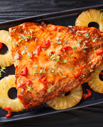 Summertime Pineapple Baked Salmon