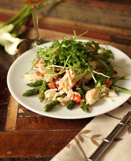 Asparagus and Crab Salad, sugar free crab salad, gluten free crab salad