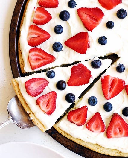 Fourth of July Berry Dessert Pizza