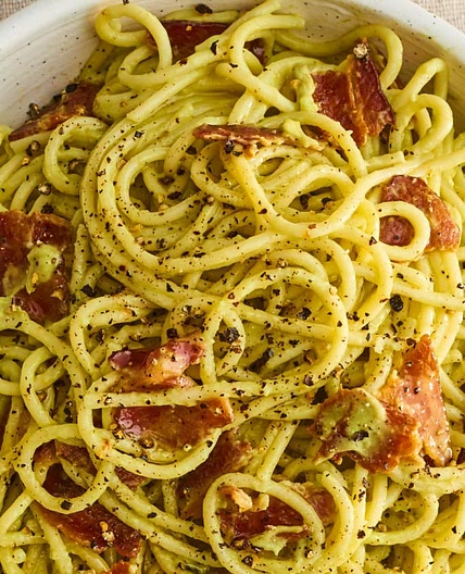 The Easiest, Creamiest Avocado Carbonara