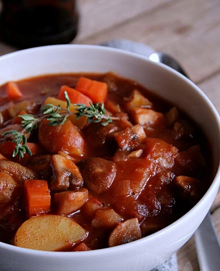 Pilz-Kartoffel-Eintopf mit Schwarzbier