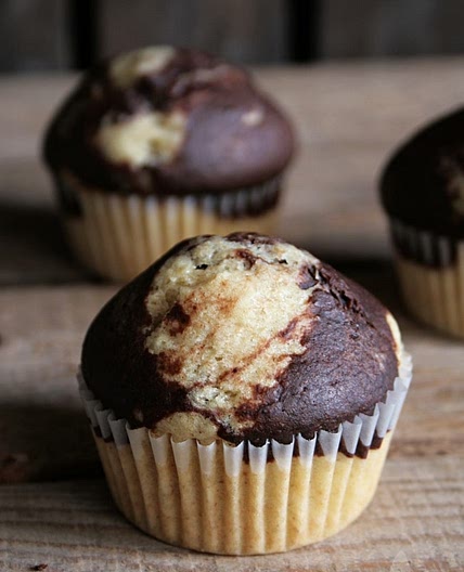 Fluffy Marble Muffins