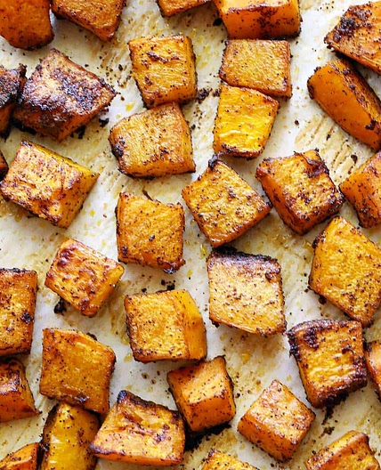 Savory Baked Pumpkin with Olive Oil and Chili Powder