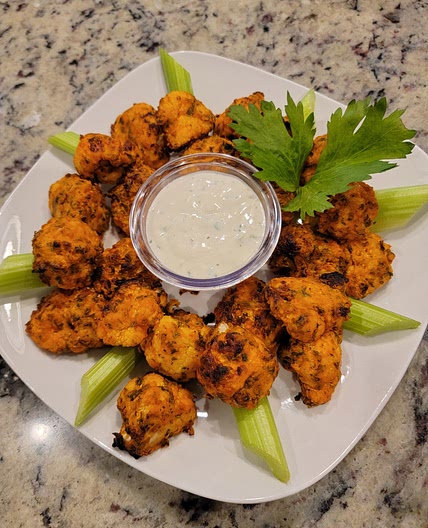 Air Fryer 4th of July Buffalo  Cauliflower Bites