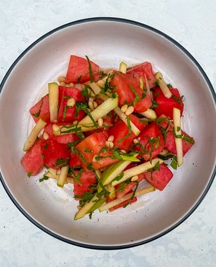 Watermelon and Apple Salad with Tamari Lime Dressing
