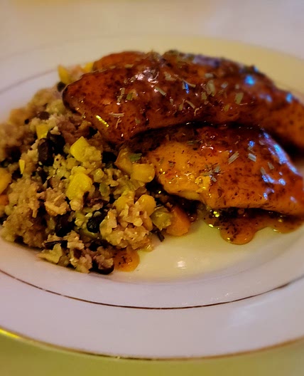 Cauliflower Cous Cous and Grilled Talapia W/ Sweet Chili Sauce