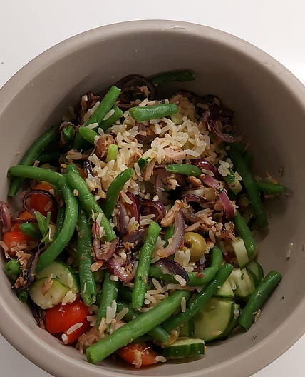 Lemon Rice Salad with Tuna and Green Beans