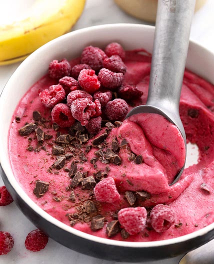 Raspberry Chocolate Chunk Nice Cream