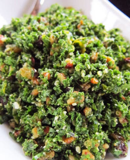 Parmesan Kale Salad with Raisins