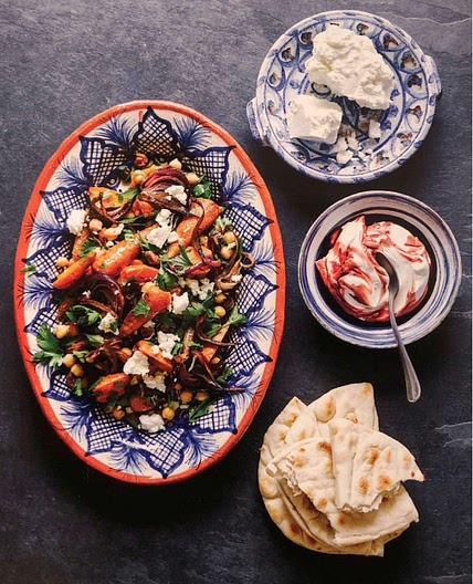 Chickpea Salad with Roasted Carrots