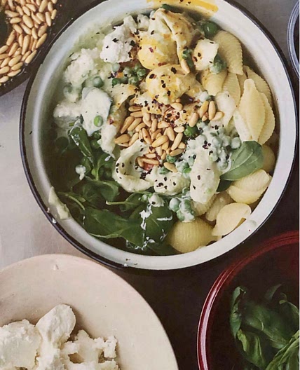 Conchiglie with Yogurt, Peas & Chili
