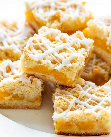 Fresh Layered Peach Crumble Bars