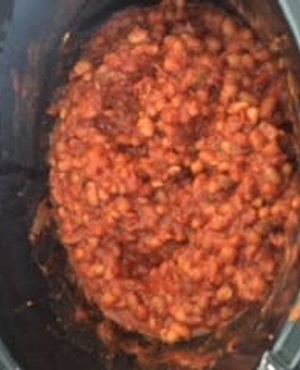 Slow cooked home baked beans
