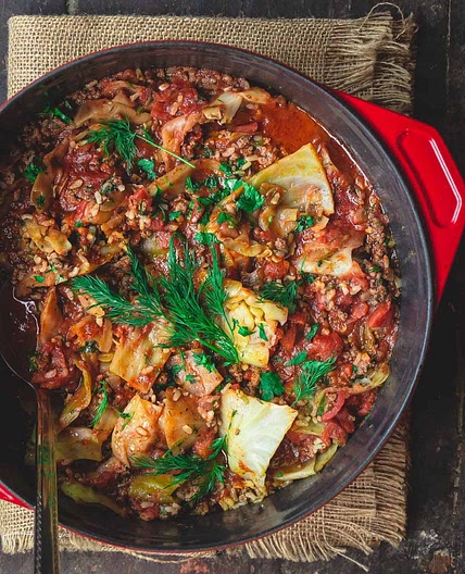 Mediterranean-Style Unstuffed Cabbage Rolls