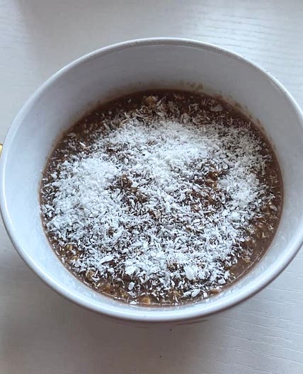 Porridge al cacao e cocco rapè 