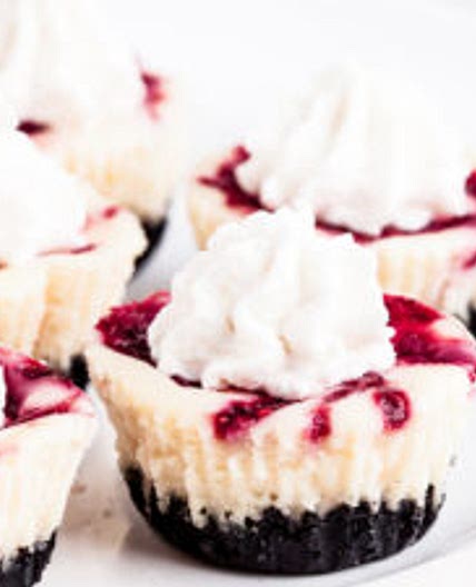 White Chocolate Raspberry Cheesecakes Bites