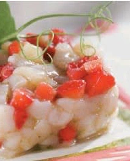 Tartare pétoncles et fraises