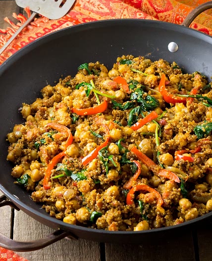 Indian Quinoa and Chickpea Stir Fry