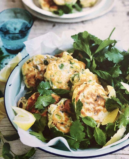 Asparagus Fritters with Herb Salad