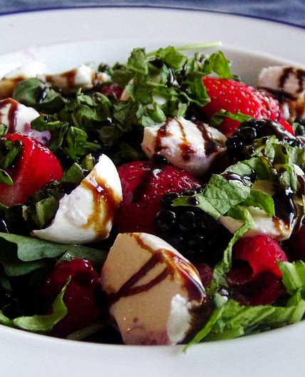Strawberry + Blackberry Caprese Salad