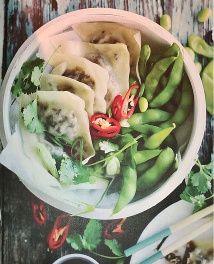 Mushroom Dumplings with Chili Dressing