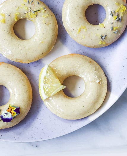 Vegan Lemon Lavender Baked Doughnuts