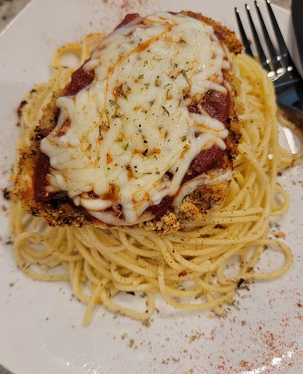 Air Fryer WhaaaT? HERBED Crusted Chicken Parmesan
