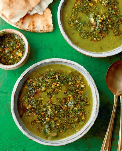 Lentil Soup with Walnut and Coriander Smash
